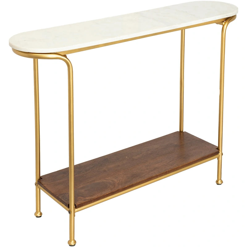 Console moderne en marbre et techniques mixtes - 76H x 109L x 28P