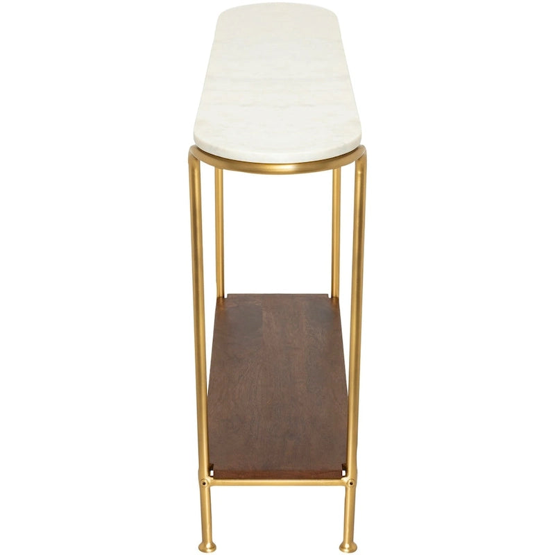 Console moderne en marbre et techniques mixtes - 76H x 109L x 28P