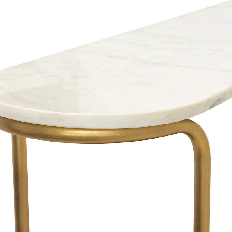 Console moderne en marbre et techniques mixtes - 76H x 109L x 28P