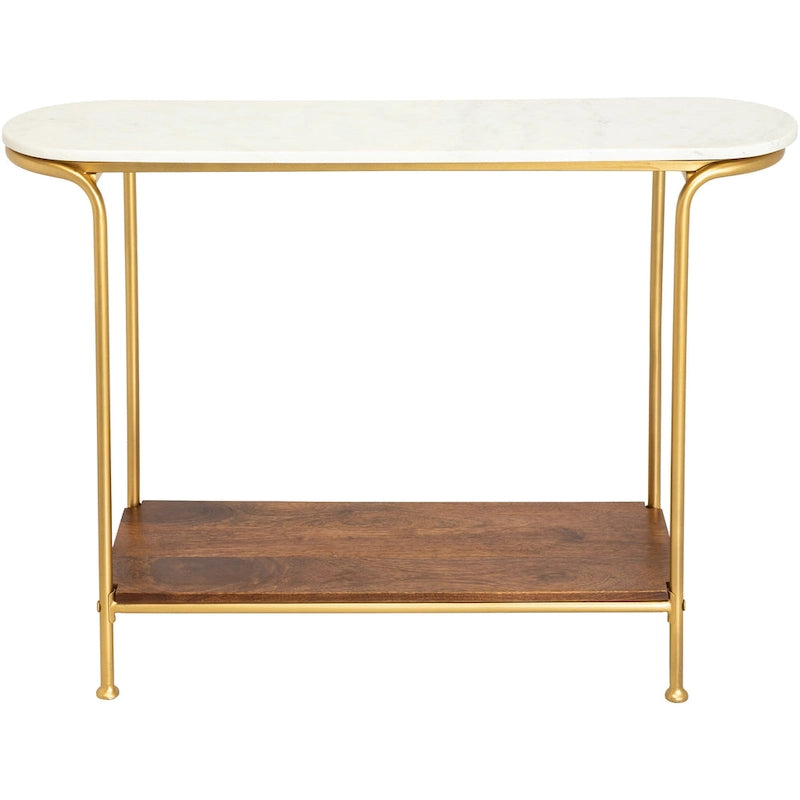 Console moderne en marbre et techniques mixtes - 76H x 109L x 28P