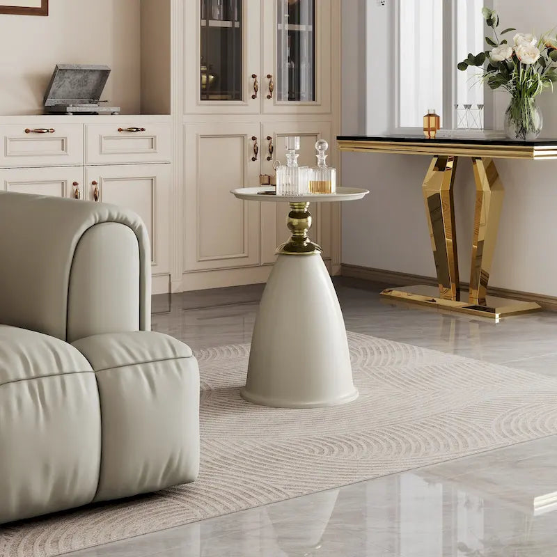Table d'appoint de luxe en fer, table d'appoint ronde minimaliste pour petit espace