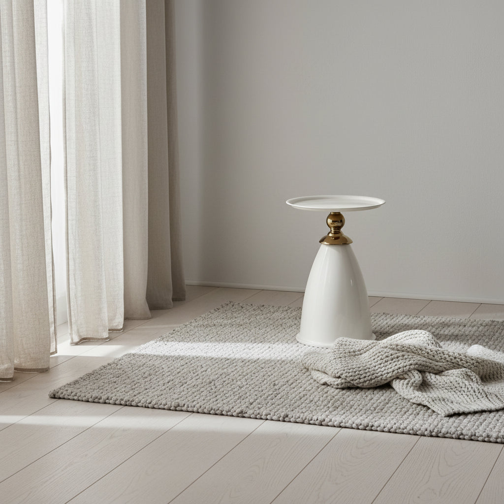 Table d'appoint de luxe en fer, table d'appoint ronde minimaliste pour petit espace