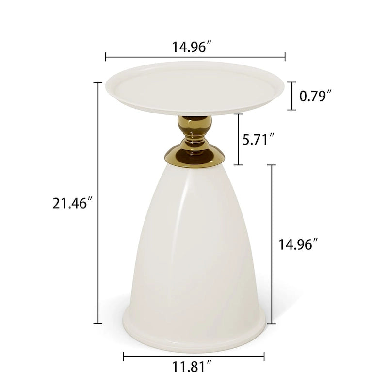 Table d'appoint de luxe en fer, table d'appoint ronde minimaliste pour petit espace